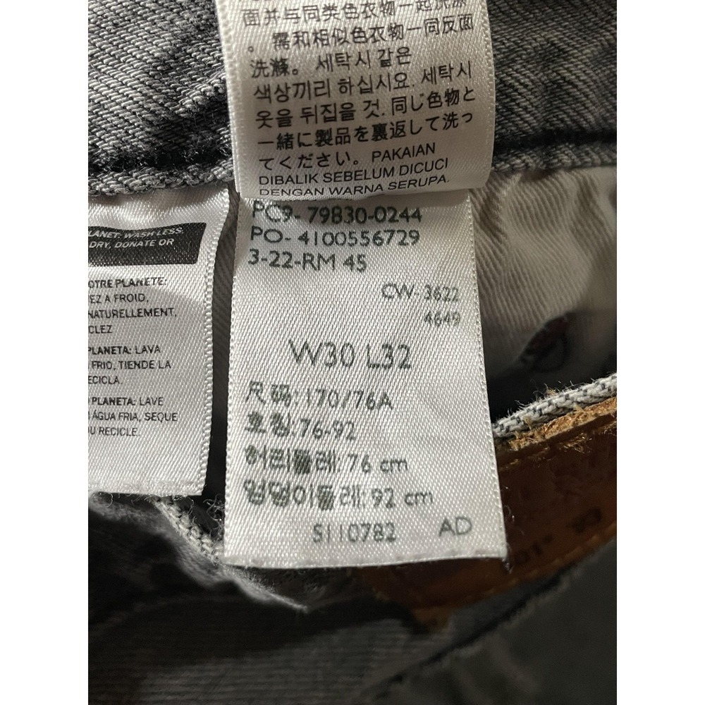 Levis 501 93 Jeans Mens 30x32 Gray Levi's Premium Button Fly Denim Straight Leg - Picture 5 of 12